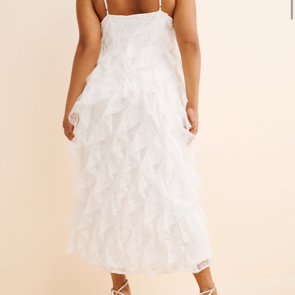 BHLDN White Lace Ruffle Dress - Picture 10 of 11